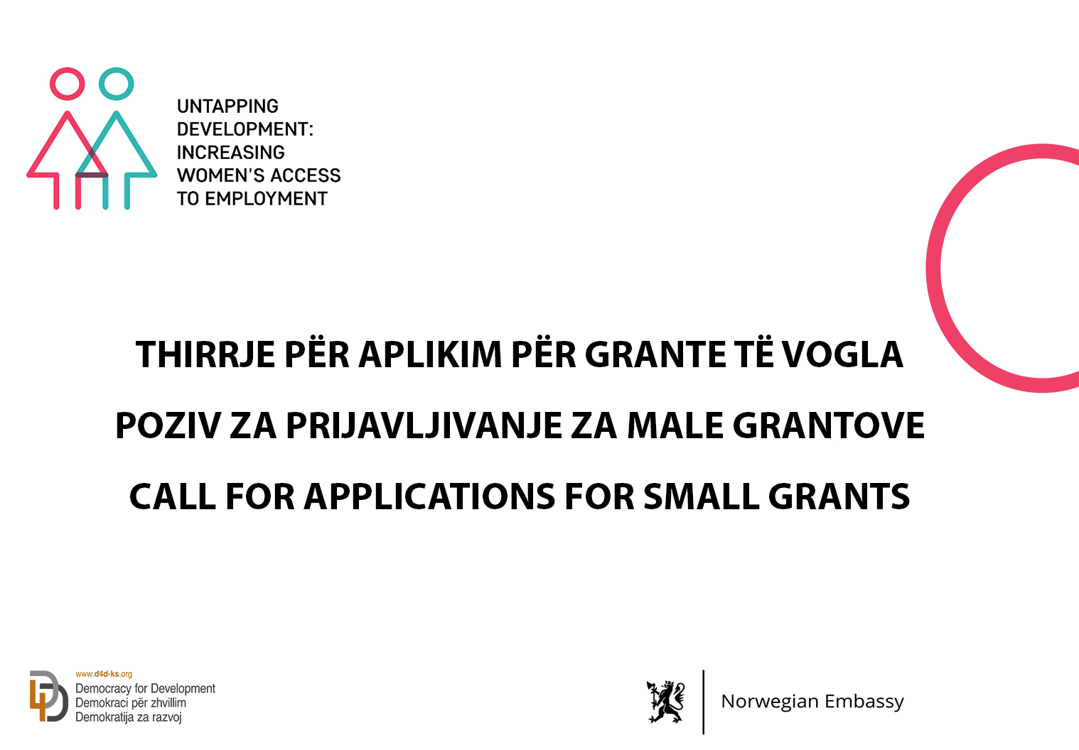 CALL FOR APPLICATIONS FOR SMALL GRANTS D4D Institute   THIRRJE PER APLIKIM PER GRANTE TE VOGLA PER WEB@0.5x 1 